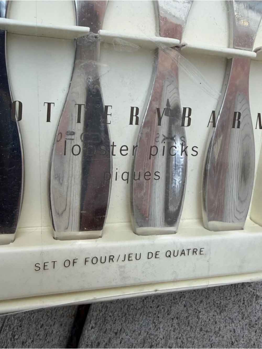 Pottery Barn Lobster Picks‎ Set Of 4 Silver Tone New In Box